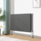 Blümme Oval Radiator Horizontal Designer Double Panel Radiators Bathroom Central Heating 600x1003mm Anthracite