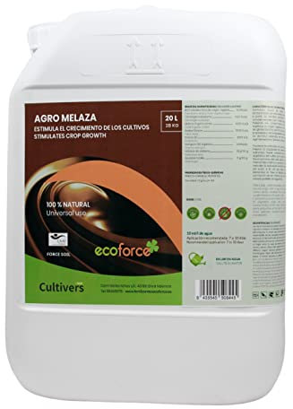 CULTIVERS Melaza para Plantas Ecológica 28 kg (20 L). Estimula el crecimiento de tus cultivos. Favorece las Propiedades del Suelo e incrementa la cantidad de nutrientes. Uso Universal