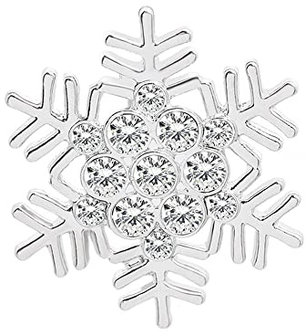 Broche de Noël avec strass en cristal CZ perle flocon de neige d'hiver décorations de fête, cravate, robe, accessoires bijoux pour femmes et filles, Métal, Oxyde de Zirconium,