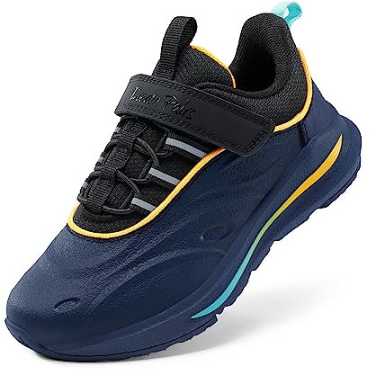 DREAM PAIRS Unsex Kinder Sneaker verschleißfest Wasserfest Turnschuhe Mädchen Jungen Sportschuhe mit Klettverschluss Laufschuhe,Size 36,Dunkelblau/Schwarz,SDRS2335K
