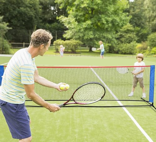 Portable Mini Badminton & Volleyball Set for Outdoor Backyards & Beach - Driveway Practice Court Net