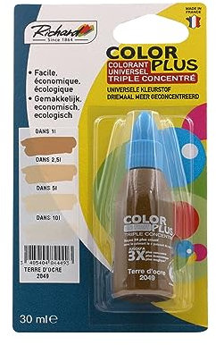 Générique Colorant Universel TRIPLE CONCENTRE Pour peinture jusqu'a 10 Litres - 30ml – Made in France - TERRE OCRE - 2049