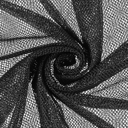 Svart tyg polyester tyll tyg lätt stretch nät material tygnät för sömnad projekt ryggsäck ficka och remmar nät kläder nät väska shoppingväska (150 x 75 cm)