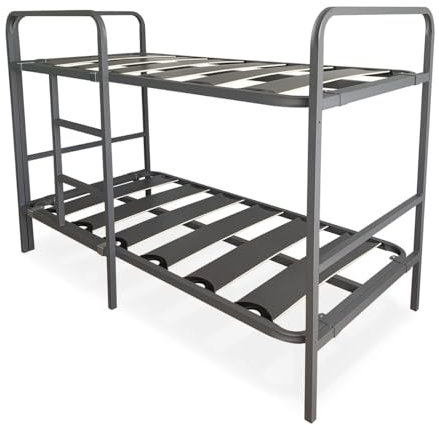 amuéblate online - Litera Reforzada Completa con Barandilla y Escalera Metálica, Estructura de 40 x 30 mm con Láminas Anchas Anti - Ruido, 90x190