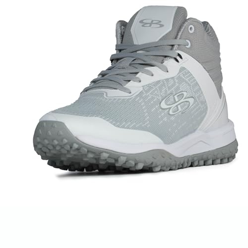 Boombah Viper Pureknit Women's Turf Mid Smoke Gray/White/White/Gray - Size 8