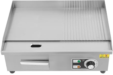 Donened - Barbacoa Eléctrica Comercial, Plancha Eléctrica Profesional, Rango de Temperatura 50 – 300 °C, Acero Inoxidable 55 x 43