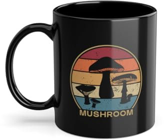 Retro Food Cerca Cacciatore Tazza Di Caffè | Identificazione Raccogliere Funghi Caccia Tazza Nero (08546C)
