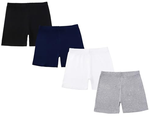 CHUNG - Pantalones cortos de ciclista para niñas, de algodón, para niños pequeños, volteretas, danza, yoga, juego, debajo del vestido, falda, uniforme escolar, ropa básica de verano para niños