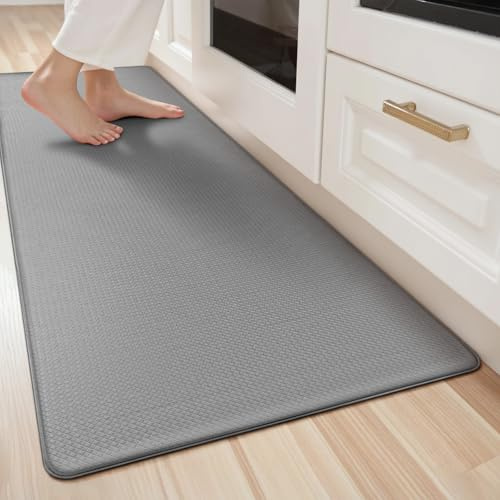 LEKEEPGO Alfombra Cocina Lavable Antideslizante 60x180cm, Impermeable, Alfombra de Cocina Antifatiga para Pasillo, Comedor, Lavadero, Gris