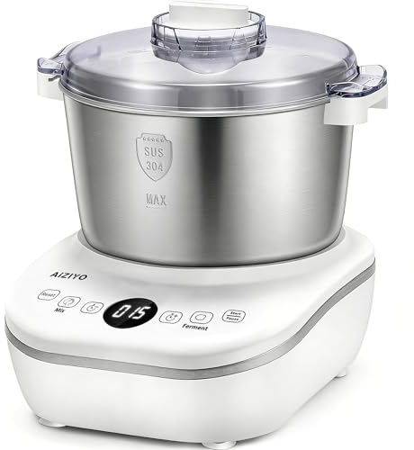 AIZIYO DoughChief, 5.3QT Dough Maker, Dough Mixer with Ferment Function, 304 Stainless Steel Bowl, Removeable lid, Face-up Touch Panel, Electric Dough Proofing Box for Pizza, Bread, Pasta & Mochi