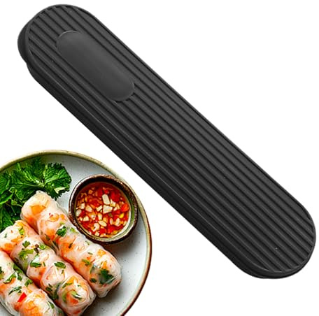 Frfik Valigetta per utensili da viaggio, portaposate, 23 cm, riutilizzabile, in polipropilene, resistente alla polvere e alle macchie, ideale per picnic, scuola, ufficio, campeggio e viaggi, Nero