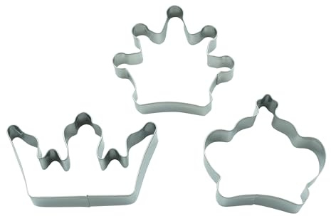 BekkiB - Lot de 3 emporte-pièces « Couronnes » – Emporte-pièce royal – Pour la cuisson de biscuits – En acier inoxydable et passe au lave-vaisselle – 998808
