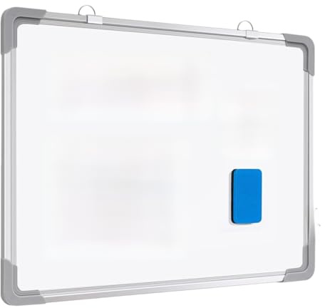 Whiteboard magnetisk liten magnettavla vit board, 30 x 20 cm, vit, båda sidor med upphängningsfunktion
