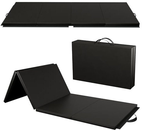 4'x10' Folding Gymnastics Mat Thick Tumbling Gym Mat Exercise Mats with Carrying Handles for Home Workout Outdoor Yoga