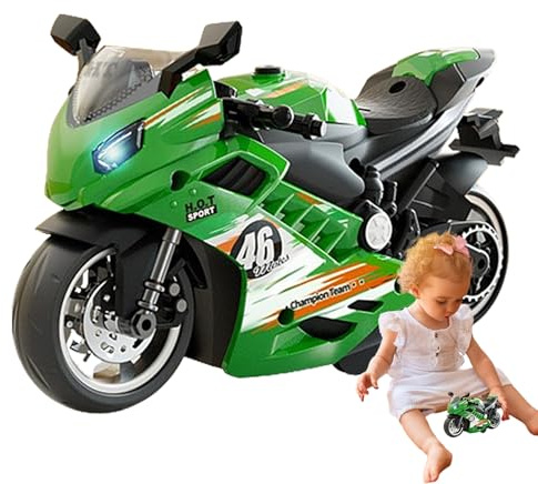 Toy Motorcycle,Powered Play Toy Motorbike | Mini Educational Toys With Light and Sound Effects for Children, Boys