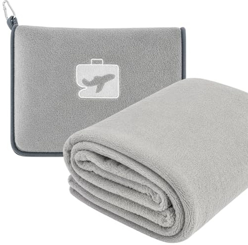 GREENSAPPIRE Travel Blanket Pillow for Plane, 2-in-1 Soft Airplane Blanket | Compact Hand Luggage & Backpack Friendly, with Pillowcase, Lightweight Travel Pillow for Long Flights, Trains