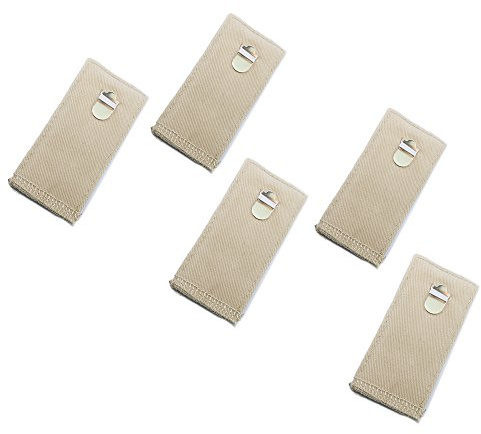 More of Me to Love Adjustable Pant Waistband Extension - Instant Comfort, Pants Fit Again (Hook 5-Pack, Khaki/Beige)