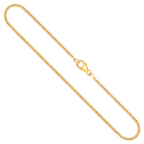 EDELIND Goldkette, Panzerkette flach Gelbgold 333 / 8K, Länge 40 cm, Breite 1.7 mm, Gewicht ca. 3.6 g., NEU