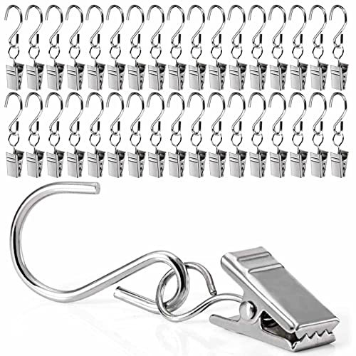 Gardinenhaken Metall,Gardinen Clips,Vorhang Haken,Vorhang Klammern,50 Stück Vorhang Clips,Gardinen Klammer mit Haken für Vorhängen,Fotos,Hausdekoration