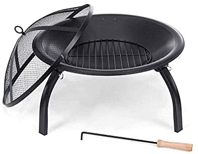 Foyer à gaz extérieur, Chauffage Portable, Bol de Foyer de 56 cm de diamètre pour Jardin, brasero de Camping, poêle à feu de Joie, Barbecue de Cour