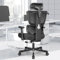 DoChair Bürostuhl ergonomisch mit Kleiderbügel 3D Kopfstütze Schreibtischstuhl Drehstuhl höhenverstellbar für Büro Zuhause, Schwarz