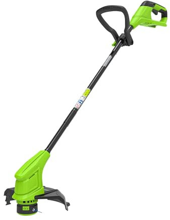 Greenworks 24V Tagliabordi a Batteria per Giardini Piccoli e Medi, Ampiezza di Taglio 25cm, Filo di Nylon da 1,65mm con Autofeed, Batteria 24V 2Ah e Caricabatterie, Garanzia 3 Anni G24LT25K2