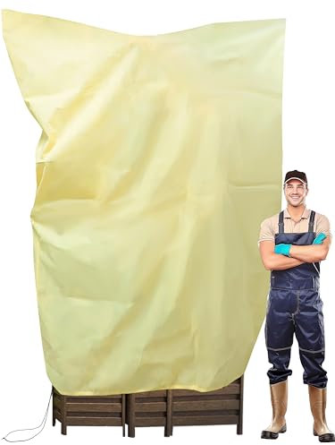 240x200cm Große pflanzenschutz Winter mit Reißverschluss & Zugbändern für pflanzen frostschutz,80g/m² Robuster winterschutz für Kübelpflanzen, Olivenbäume, Palmen, Zitronenbäume und hohe Bäume außen