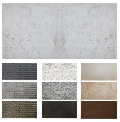 MDEKOR Wandpaneele Beton 50x100 cm | XPS 3D Wandverkleidung in Betonoptik | 12 Stück = 6 m² Gray Light | Paneele 4,5 mm dick | Dekorative Platten aus Porystyrol für Innenräume