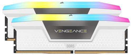 Corsair Vengeance RGB DDR5 RAM 32Go (2x16Go) 6000MHz CL30-36-36-76 1.4V AMD Expo & Intel XMP Mémoire pour Ordinateur de Bureau - Blanc (CMH32GX5M2B6000Z30W)
