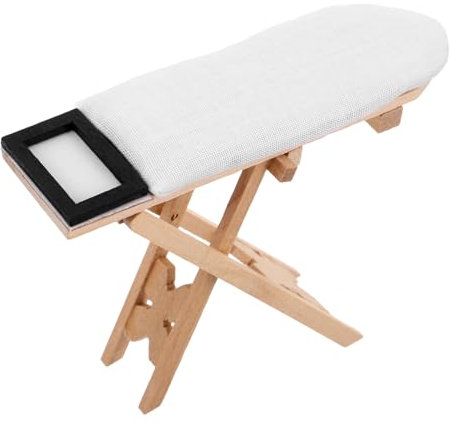 LALADEFIEE Miniature Ironing Table Decor Cute Dollhouse Accessories Realistic Model for Creative Play for Miniature Furniture Displays and Photography Props