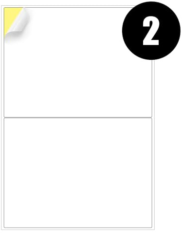 2 Address Labels Per A4 Sheet, 50 Sheets Labels, Self Adhesive Mailing Printer Shipping Label Compatible for Inkjet and Laser Printers, Printable Sticky Sheet Sticker [JAM Free]
