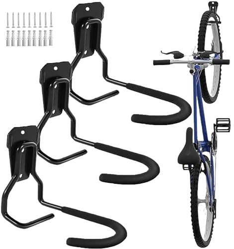 QSLKI 3PCS Ganchos para Pared para bicicletas, Contenedores para Garajes, Colgantes de pared