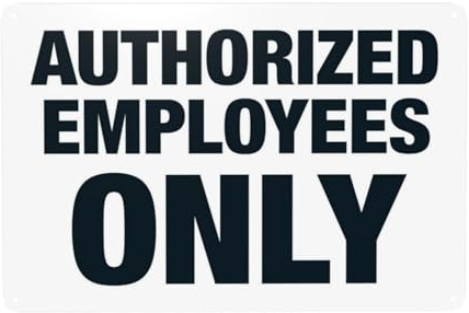 Authorized Employees Only Cartello di avvertimento di sicurezza in metallo per ufficio aziendale Home Street Wall Decorazione di sicurezza personalizzata personalizzata facile da montare 30 x 20 cm