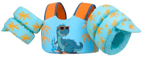 Gogokids Kids Buoyant Swim Vest with Armbands for 15-30kg, EN 13138-1 Certified Flotation Vest for Children 2-6 Years, Non-Inflatable Toddler Float Vest with Arm Floats for Pool, Beach & Swim Lessons