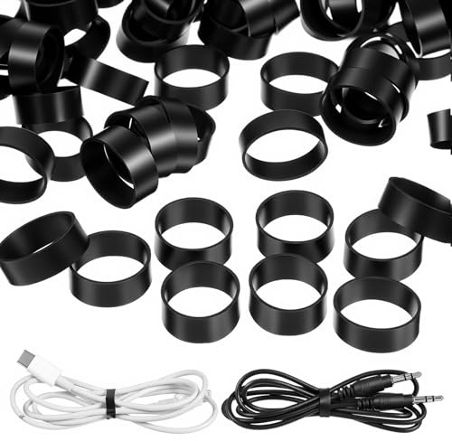 300 st silikongummiband, 0,47 tum svarta elastiska band mini gummiband för kabelhantering hållbara halkfria silikonband för hemmakontor skolorganisation
