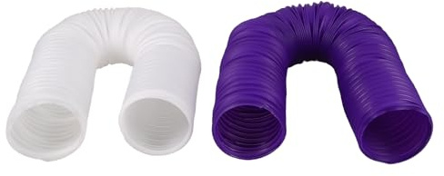 YARNOW 2 Túneles para Hámster y Pequeños Animales, Túnel Plegable Extensible de Plástico Resistente, Color y Púrpura, Juguete Interactivo para Ejercicio y Escondite, Adecuado