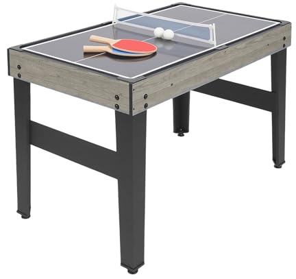 Best Sporting - Tavoli da gioco multifunzionali, 10 in 1, tavolo da gioco multifunzione per bambini e adulti, con air hockey, ping pong, biliardo, calcio balilla, ecc. (grigio)