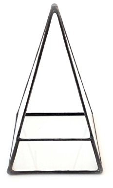 Pyramid Terrarium/Geometric Glass Plant Pot/Modern Planter/Handmade in England (Medium, Black)
