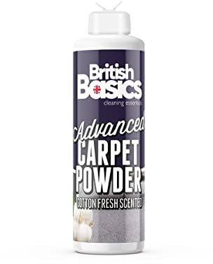 BritishBasics - Carpet Powder Refresher | Removes Stains and Odours | Powerful Fabric Cleaner that Eliminates Smells | Fresh Cotton Scent 600g