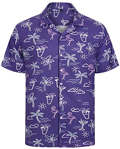 J.VER Mens Shiteshirts Short Sleeve Funny Ugly Mens Button Down Summer Beach Casual Shirt Party Holiday Travel Cocktail Navy Blue M