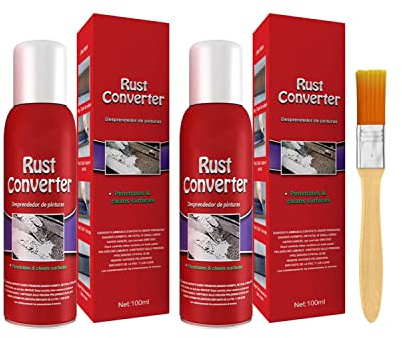 Rust Remover for Metal,Water-Based Metal Rust Remover,Rust Inhibitor,Multi Purpose Anti-Rust Protection Car Coating Primer, Antirouille Pour Automobile, with Brush (2 Pack)