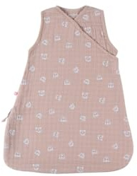 NOUKIE'S - Gigoteuse bébé Eté - 50 cm - 0 à 3 Mois - Légère, Pratique, Ajustable - Grenouillère Mixte TOG < 1.0-100% Mousseline de Coton bio - Sac de couchage Léopards