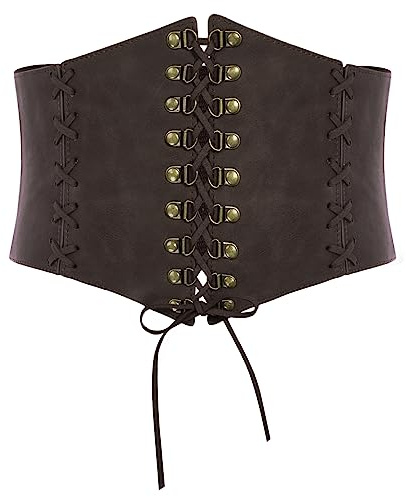 SCARLET DARKNESS Women Wide Corset Belt Elastic Waist Belt Lace-up Vintage Belts for Dresses
