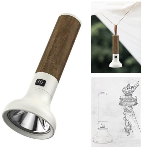 Torcia elettrica ricaricabile a LED, nuova Retro Torcia Illuminazione esterna, 500 Lumens faretto a 3 velocità.