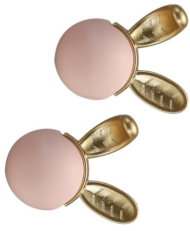 JMCXSM592 2 pièces Poignées placards Céramique en alliage de zinc pour chambres d'enfants tirette Forme de dessin animé mignon Bouton Meuble porte Armoire,Poignet Tiroirs (rose,Lapin)