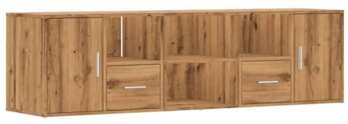 vidaXL Eckregal, Eckschrank 2 Montagemöglichkeiten, Schrank mit Stauraum, Aufbewahrungsschrank Vitrine für Wohnzimmer, Artisan-Eiche Holzwerkstoff