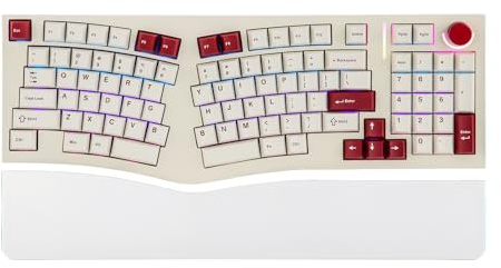 MechLands Feker Alice98 Ergonomic 98 Keys Custom Mechanical Keyboard, VIA Programmable, USB-C Wired Gaming Keyboard, Hot Swappable, 5 Layer Paddings, Control Knob, NKRO, RGB for Win/Mac (Beige)