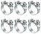 6 Pcs Exhaust Clamp, Hose Clamp, Stainless Steel Clips,Adjustable Size 40-43mm for Easy Installation,Sturdy and Durable for Water Pipe, Gas Pipe, Automotive Tube