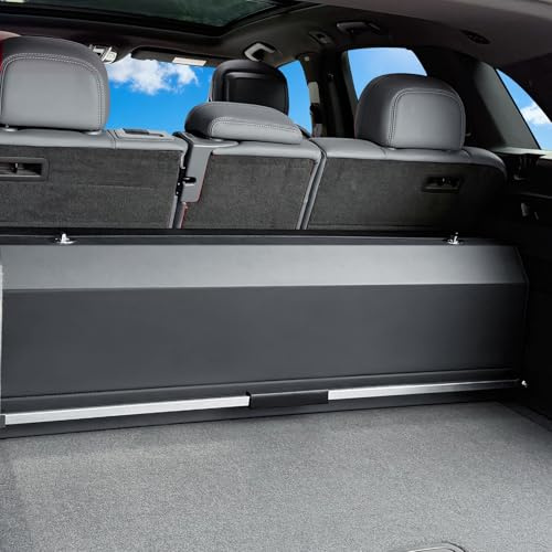 XCF Organizador Maletero Coche, Gran Capacidad 92L para Coches y SUVs - Caja de Almacenamiento con Tapa, Asa Robusta y Base Antideslizante - Compartimento Extraíble(Negro, 103x29x31cm)