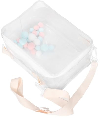 iplusmile Bolsa Transparente para Figuras Gran Capacidad Bolsa Cruzada Hombro con Cierre Cremallera para Almacenamiento y Transporte de Muñecas de Algodón